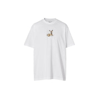 T-shirt oversize en coton à imprimé daim - Blanc