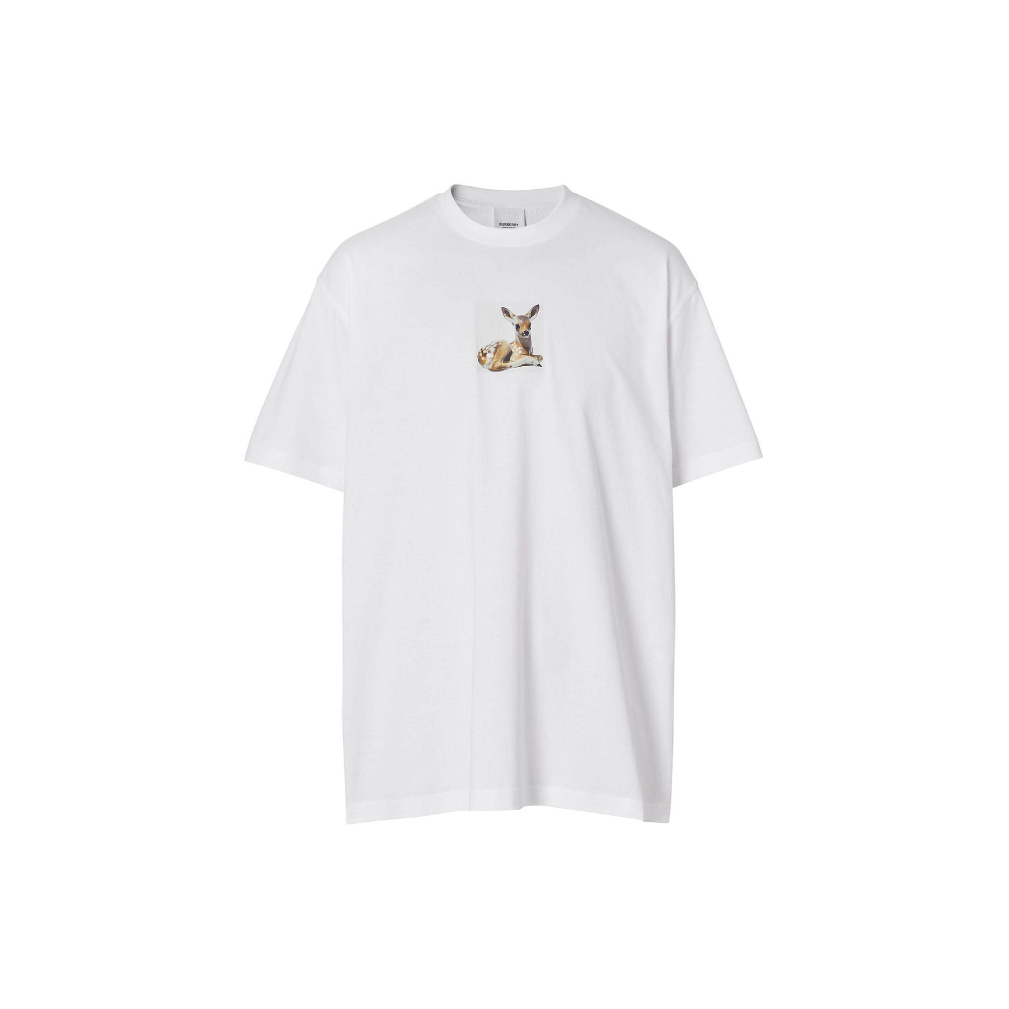T-shirt oversize en coton à imprimé daim - Blanc