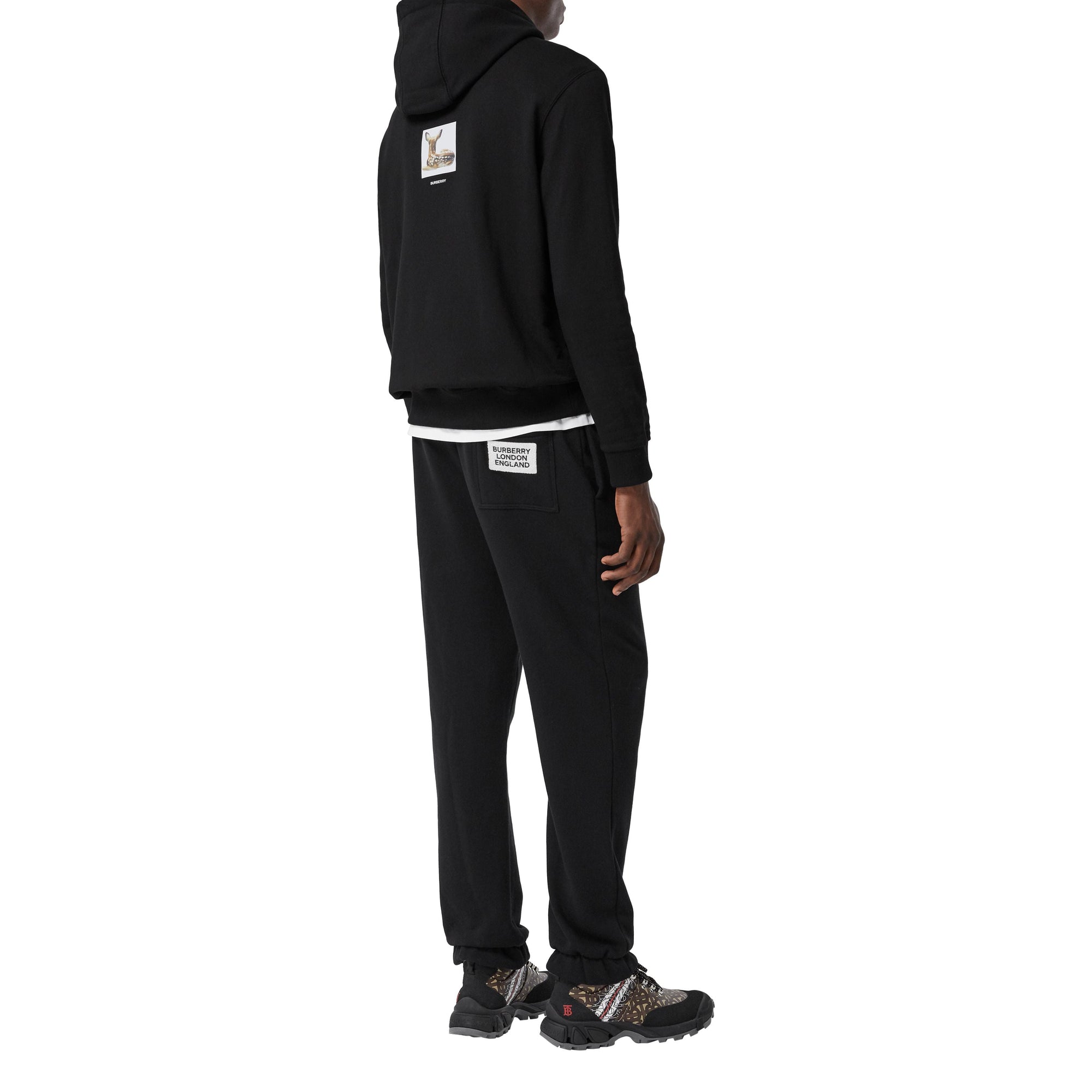 BLACK Hoodie en coton à imprimé daim