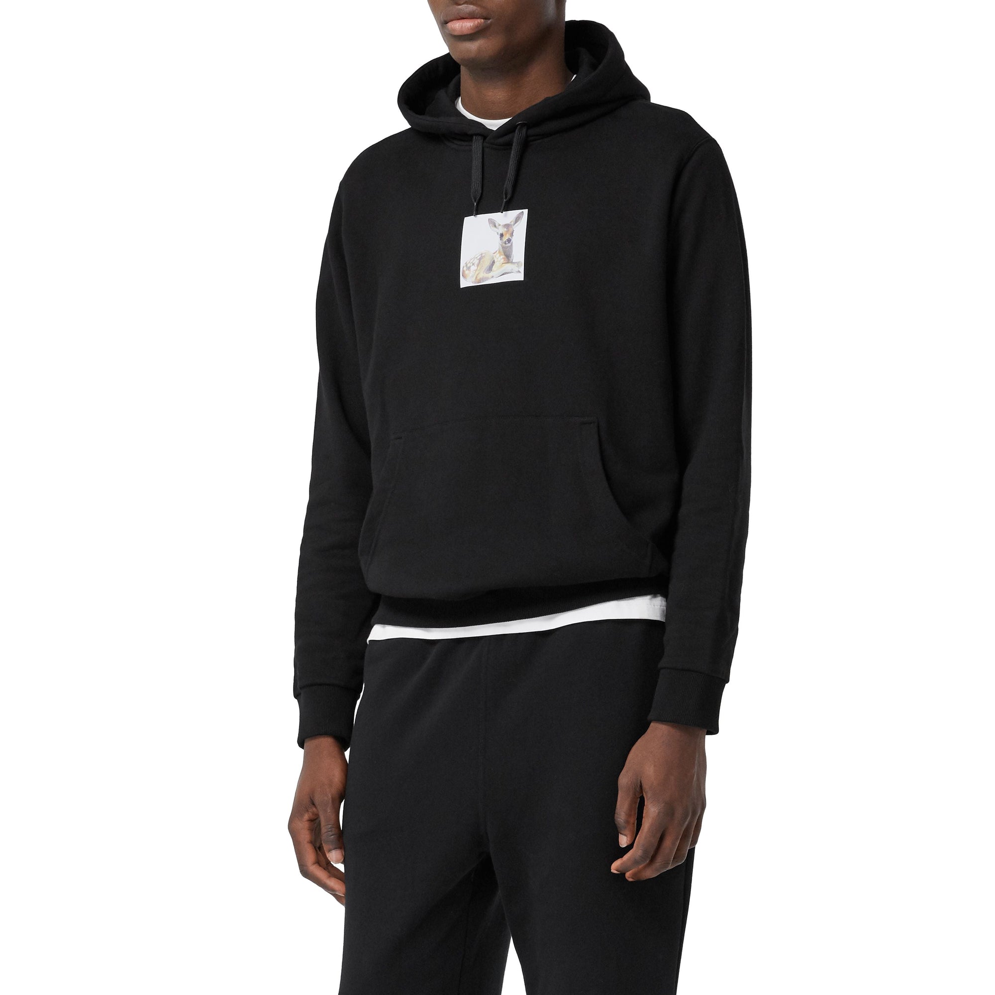BLACK Hoodie en coton à imprimé daim
