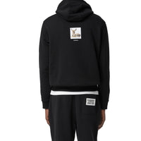 BLACK Hoodie en coton à imprimé daim