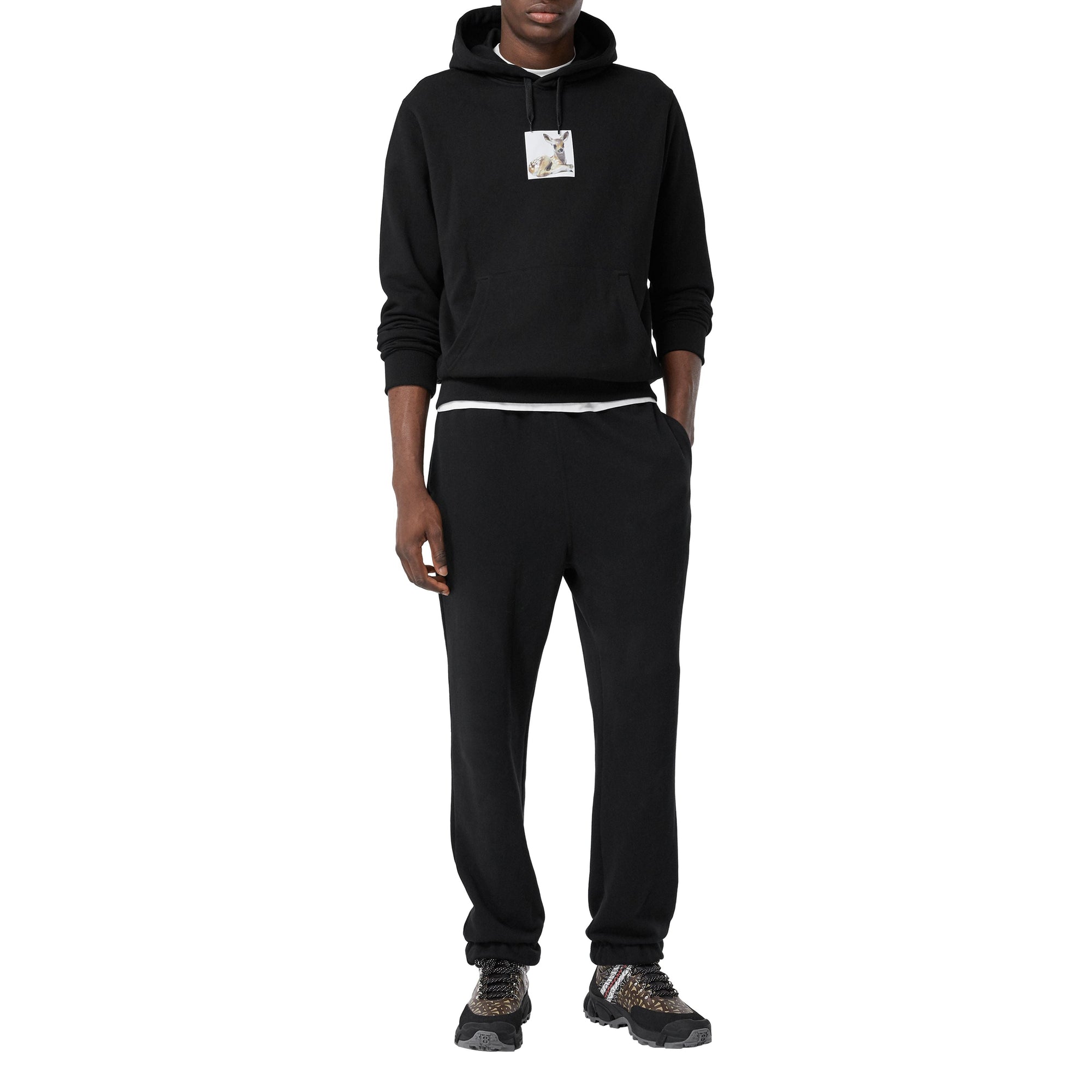 BLACK Hoodie en coton à imprimé daim