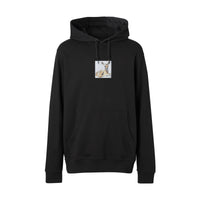 BLACK Hoodie en coton à imprimé daim