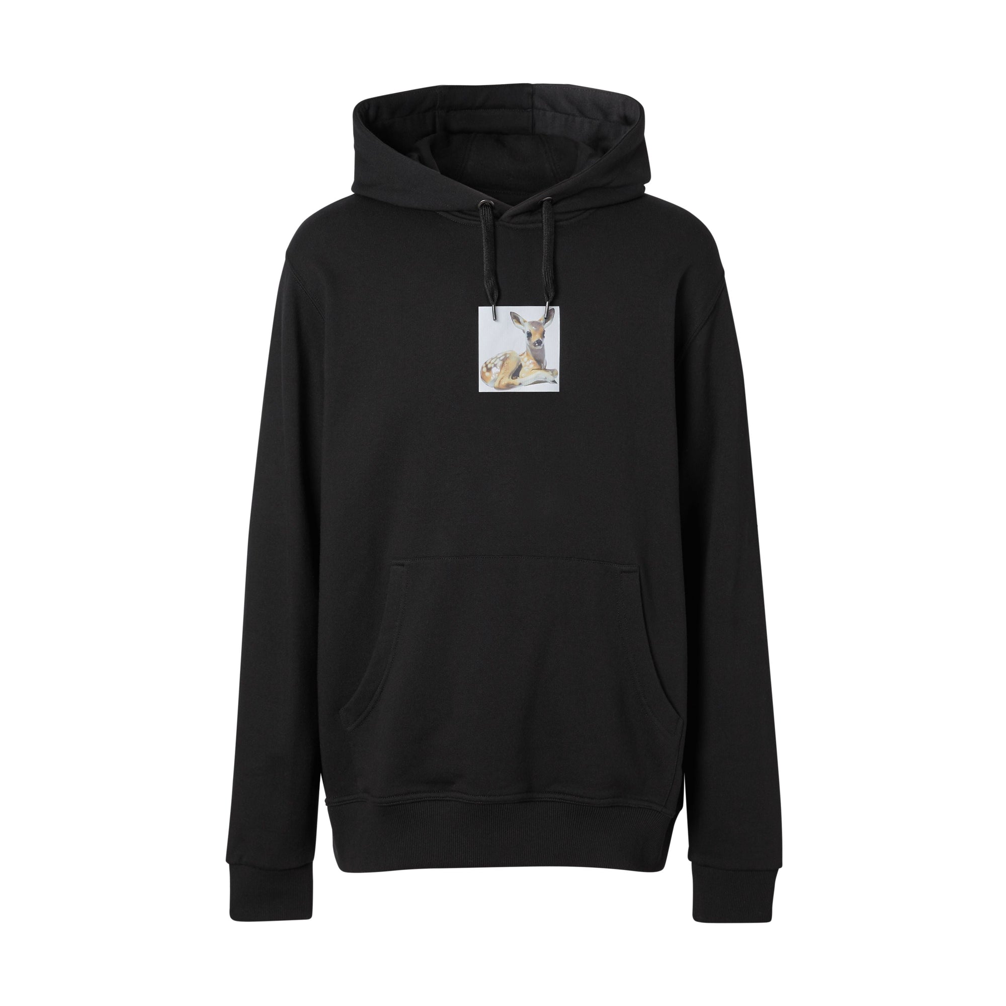 BLACK Hoodie en coton à imprimé daim