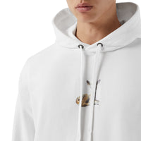 Hoodie en coton à imprimé daim - Blanc