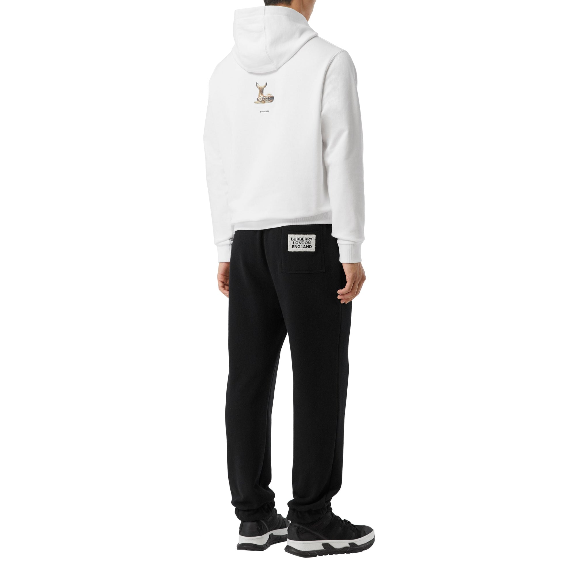 Hoodie en coton à imprimé daim - Blanc