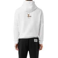 Hoodie en coton à imprimé daim - Blanc
