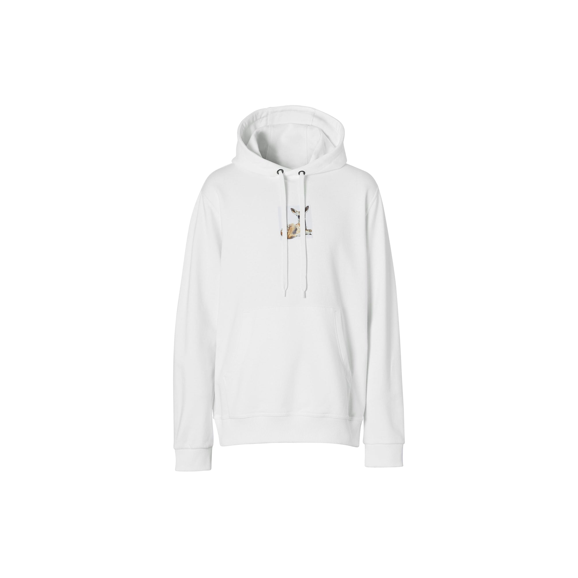 Hoodie en coton à imprimé daim - Blanc