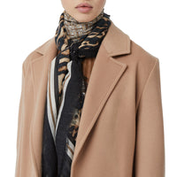 Grand carré de laine et soie monogram - Beige d'archive
