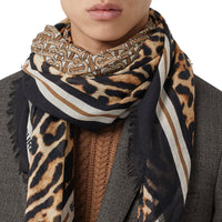 Grand carré de laine et soie Monogram - Beige d'Archive