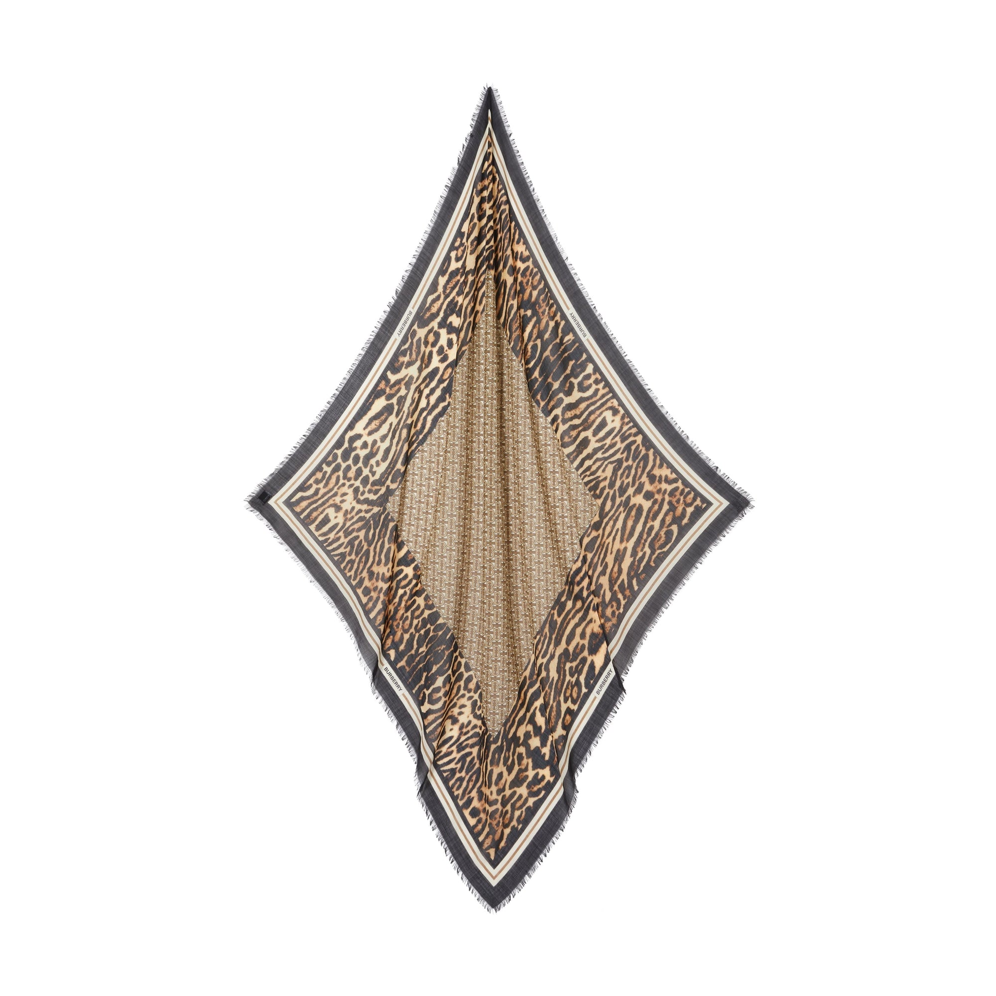 Grand carré de laine et soie monogram - Beige d'archive