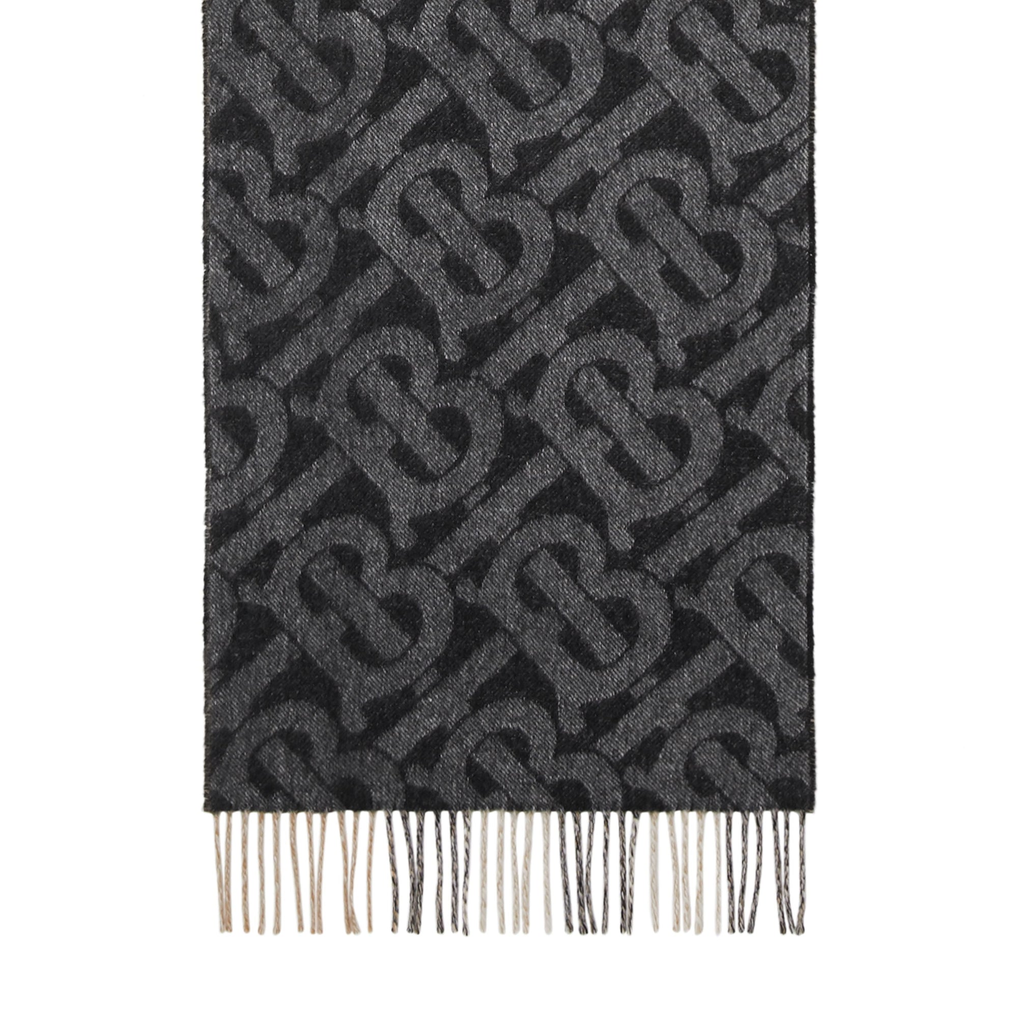 Écharpe réversible en cachemire check et Monogram - Noir & Blanc