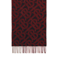 Écharpe réversible en cachemire check et Monogram - Rouge Vif