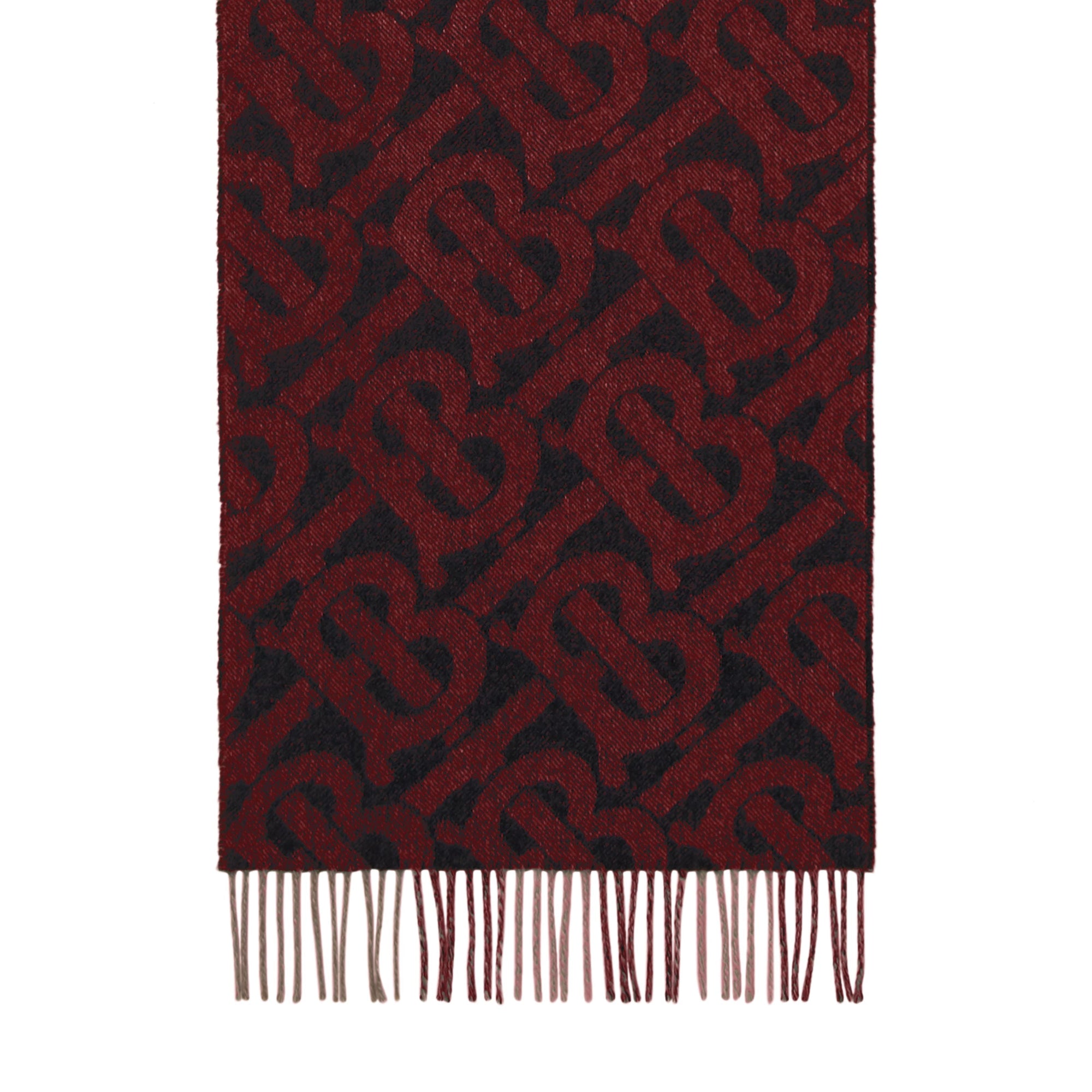 Écharpe réversible en cachemire check et Monogram - Rouge Vif