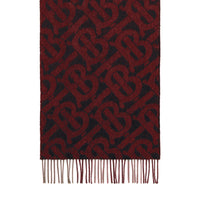 Écharpe réversible en cachemire check et monogram - Rouge vif