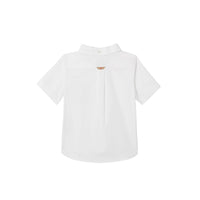 WHITE Chemise Oxford à manches courtes en coton avec Vintage check