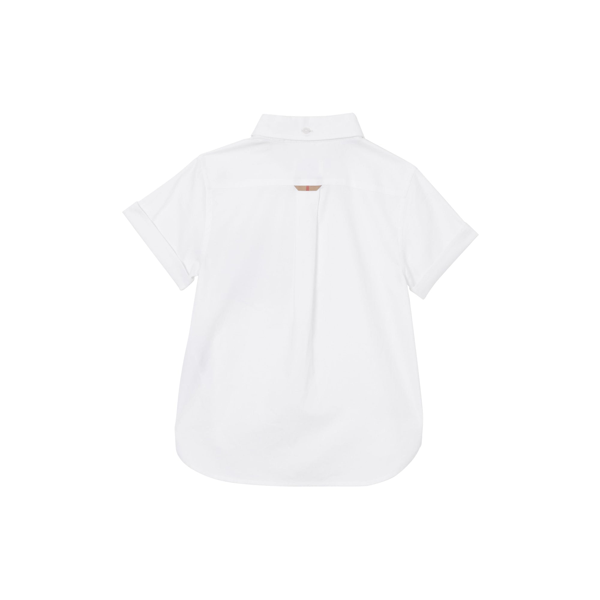WHITE Chemise Oxford en coton à manches courtes avec Vintage check
