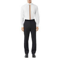 BLACK Pantalon de costume classique en laine avec velours