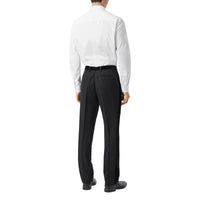 BLACK Pantalon de costume classique en laine avec velours