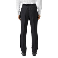 Pantalon de costume classique en laine avec velours - Noir