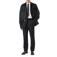 BLACK Pantalon de costume classique en laine avec velours
