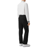 Pantalon plissé en lin mélangé avec zip - Noir