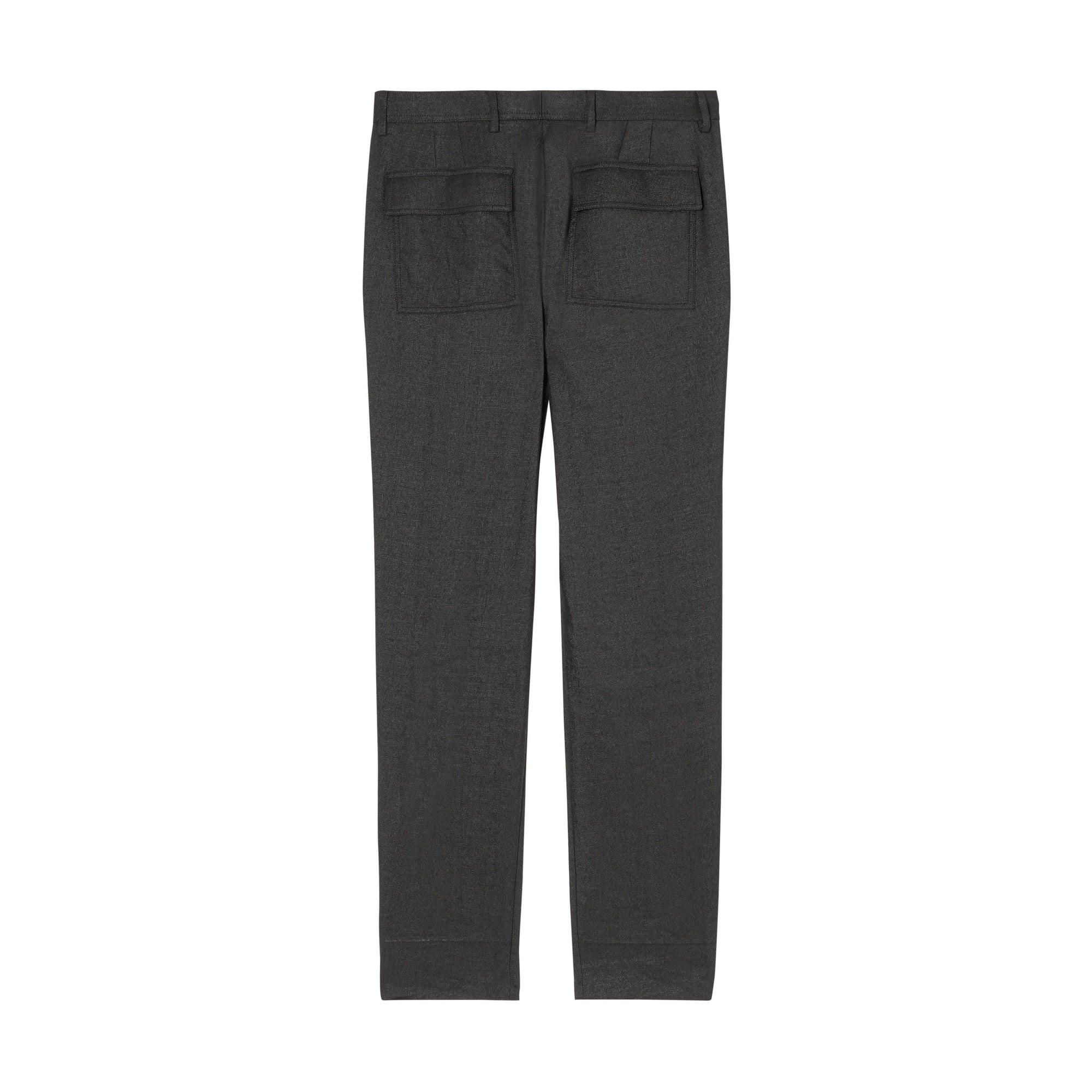 Pantalon plissé en lin mélangé avec zip - Noir
