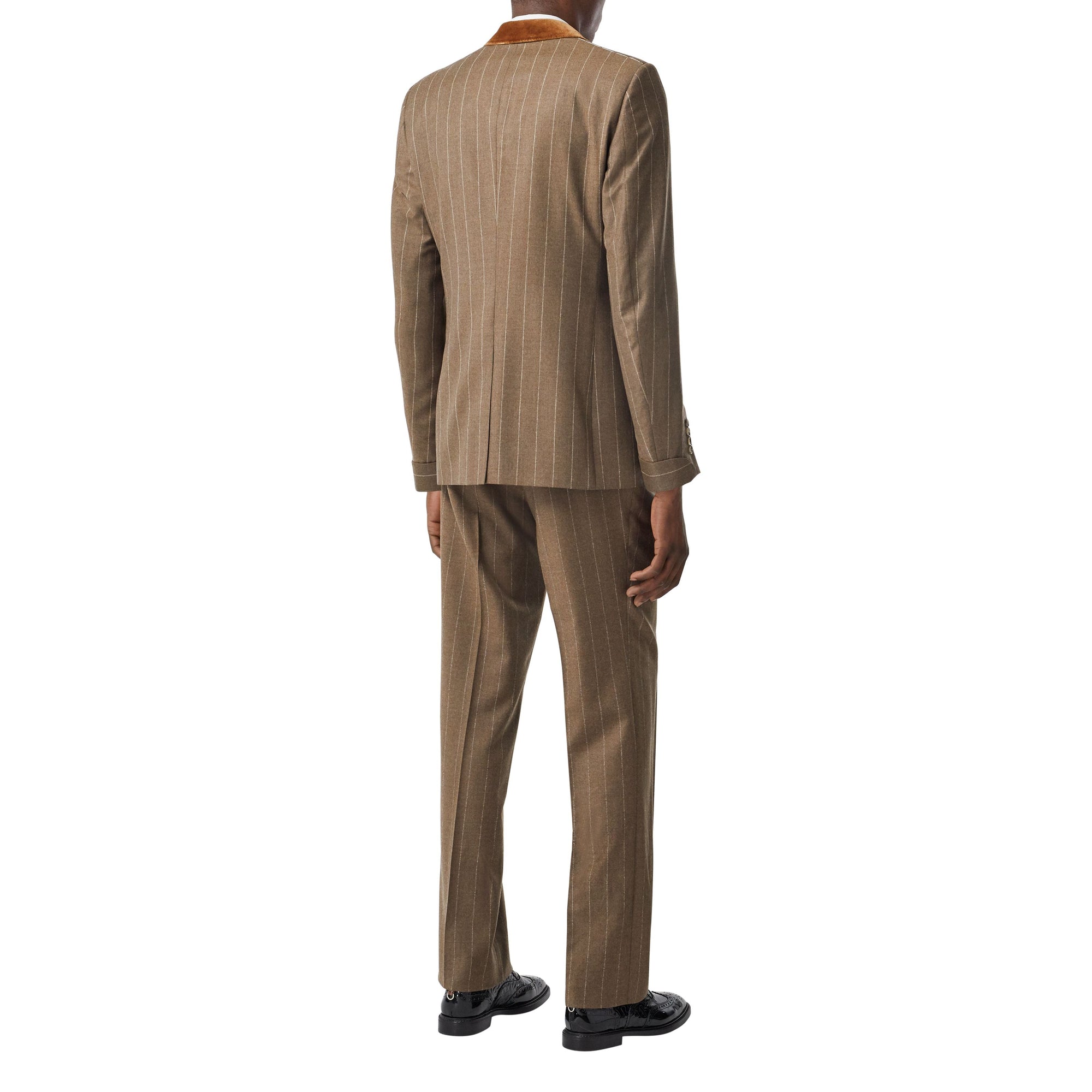DARK TAN Veste de costume en laine et cachemire avec velours