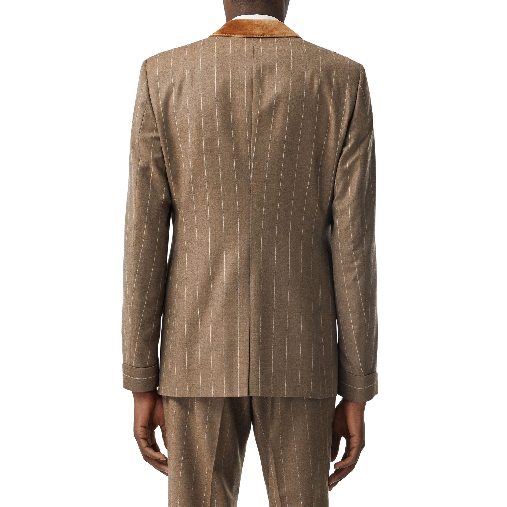 DARK TAN Veste de costume en laine et cachemire avec velours