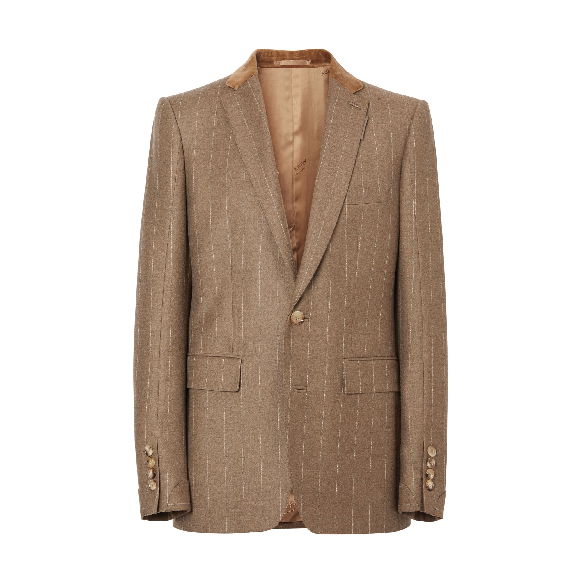 DARK TAN Veste de costume en laine et cachemire avec velours