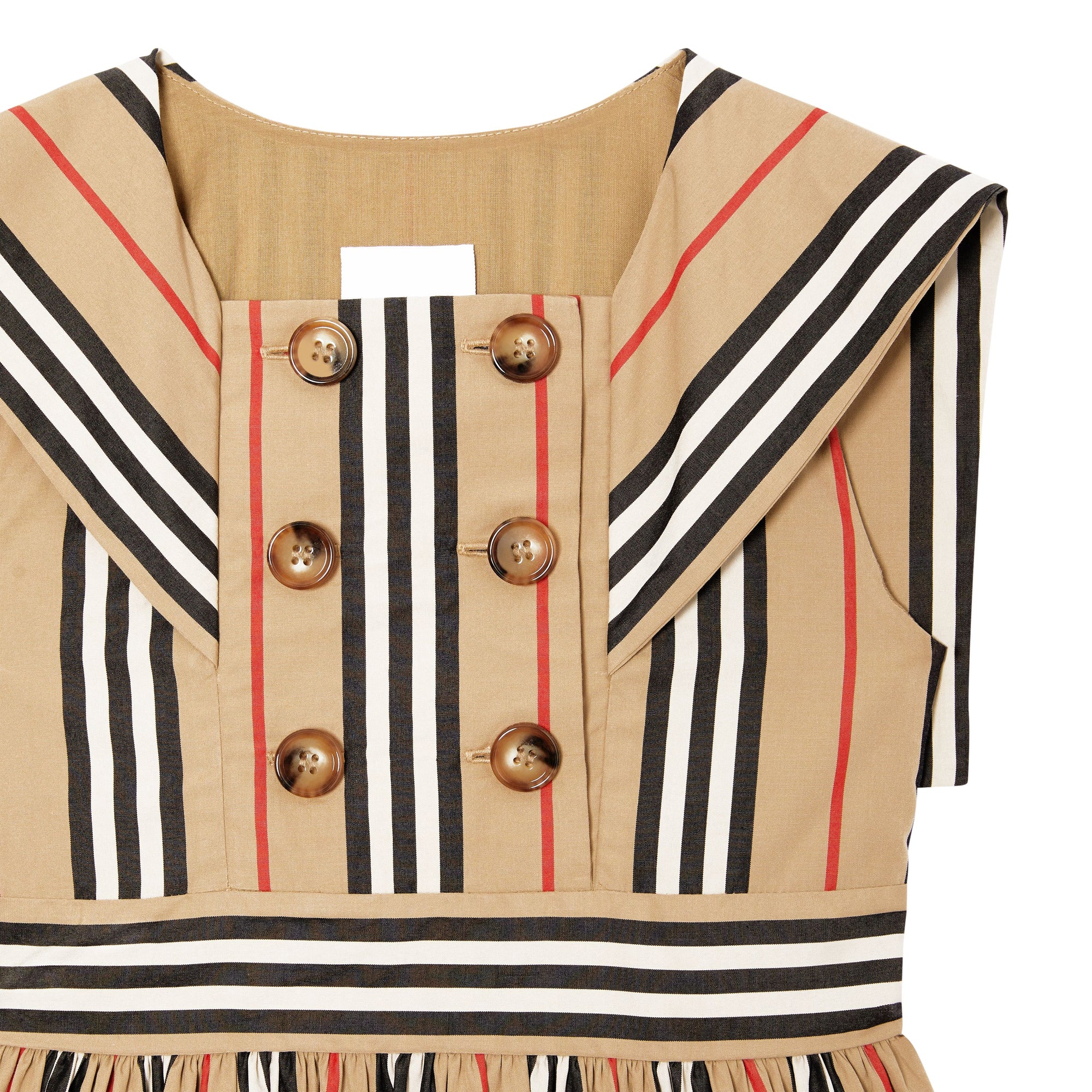Robe de style marin en popeline de coton à rayures iconiques - Beige d'archive