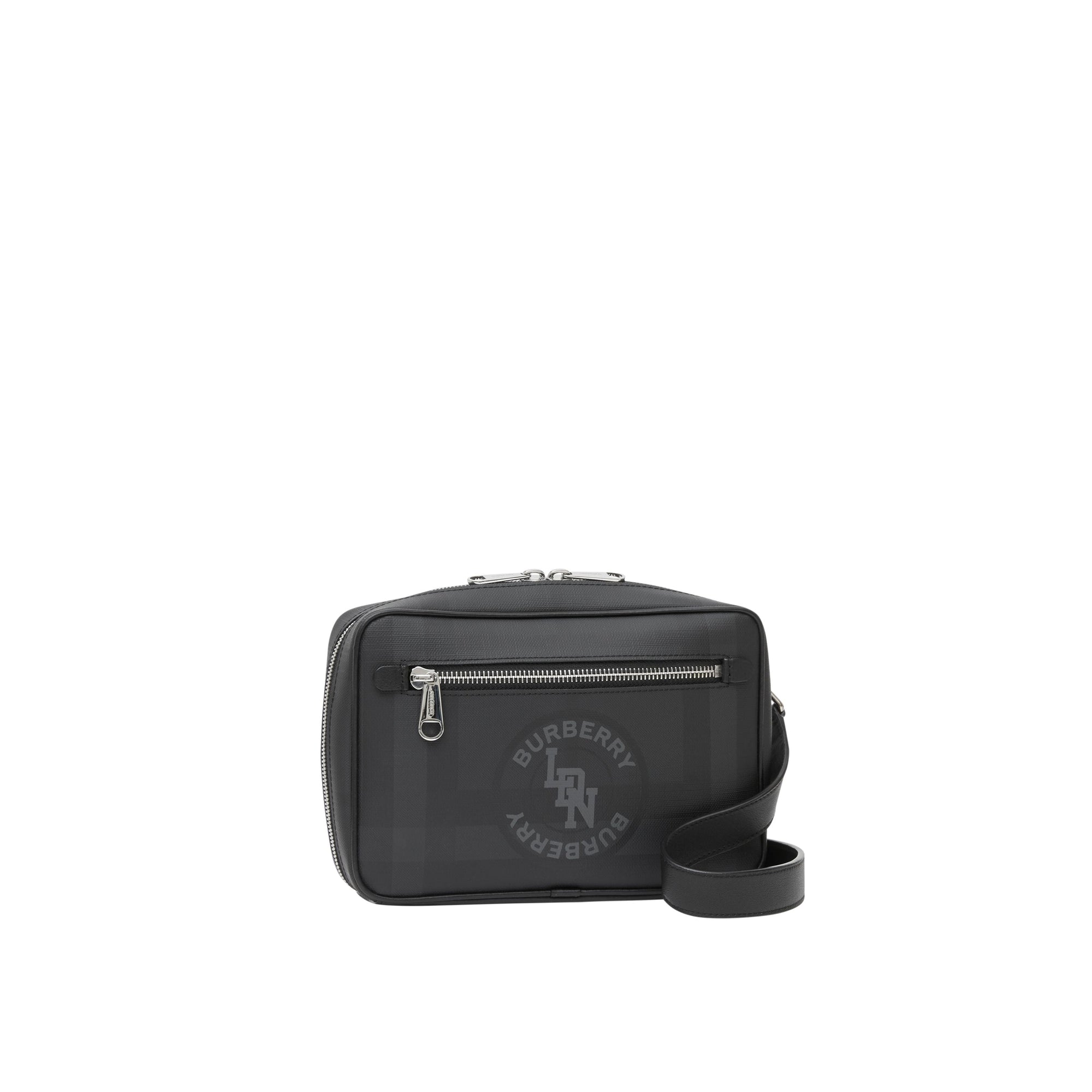 Sac à bandoulière london check avec logo - Anthracite sombre
