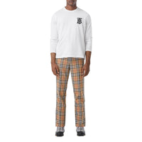 Pantalon de costume en laine et mohair vintage check - Beige d'archive