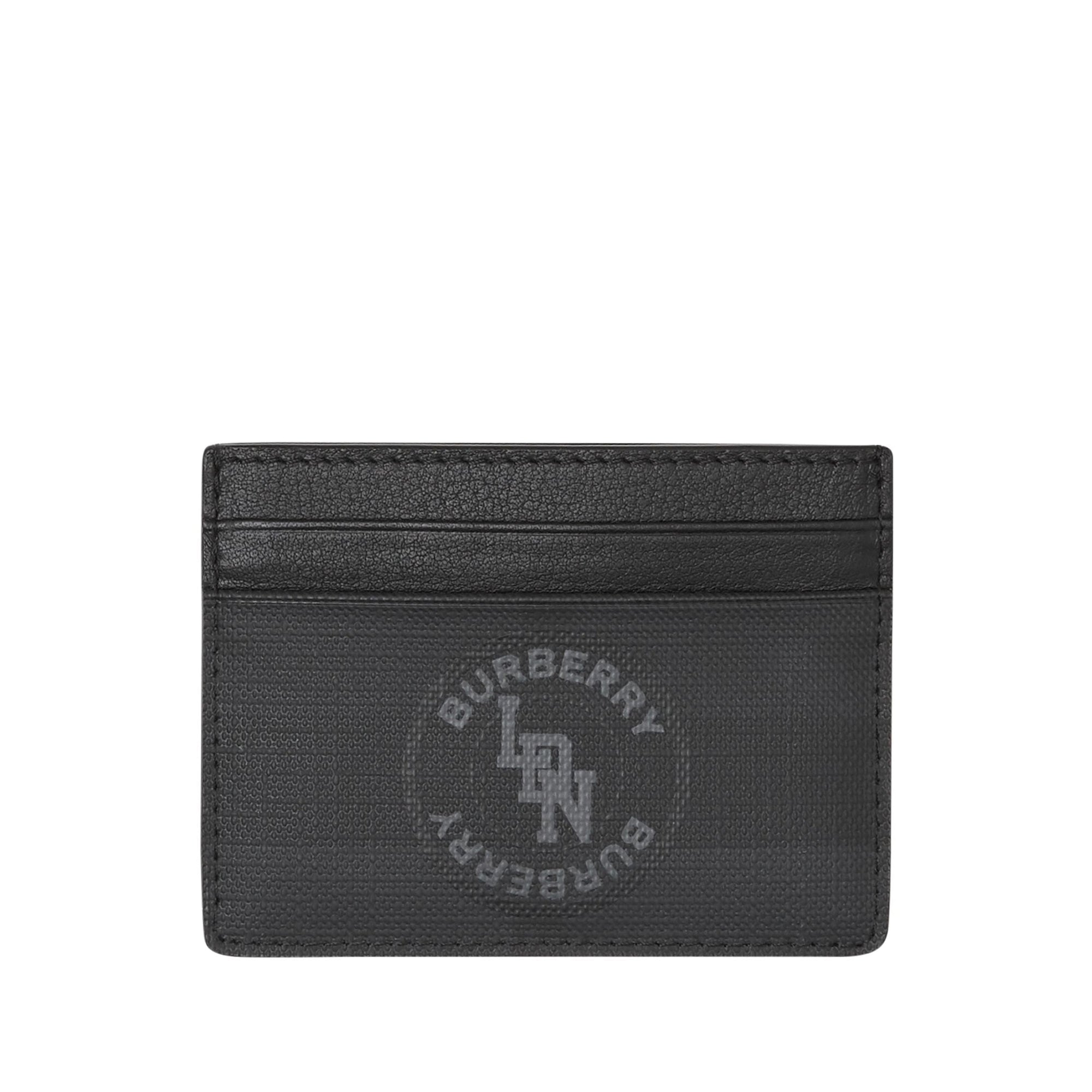 Porte-cartes à logo et london check - Anthracite sombre