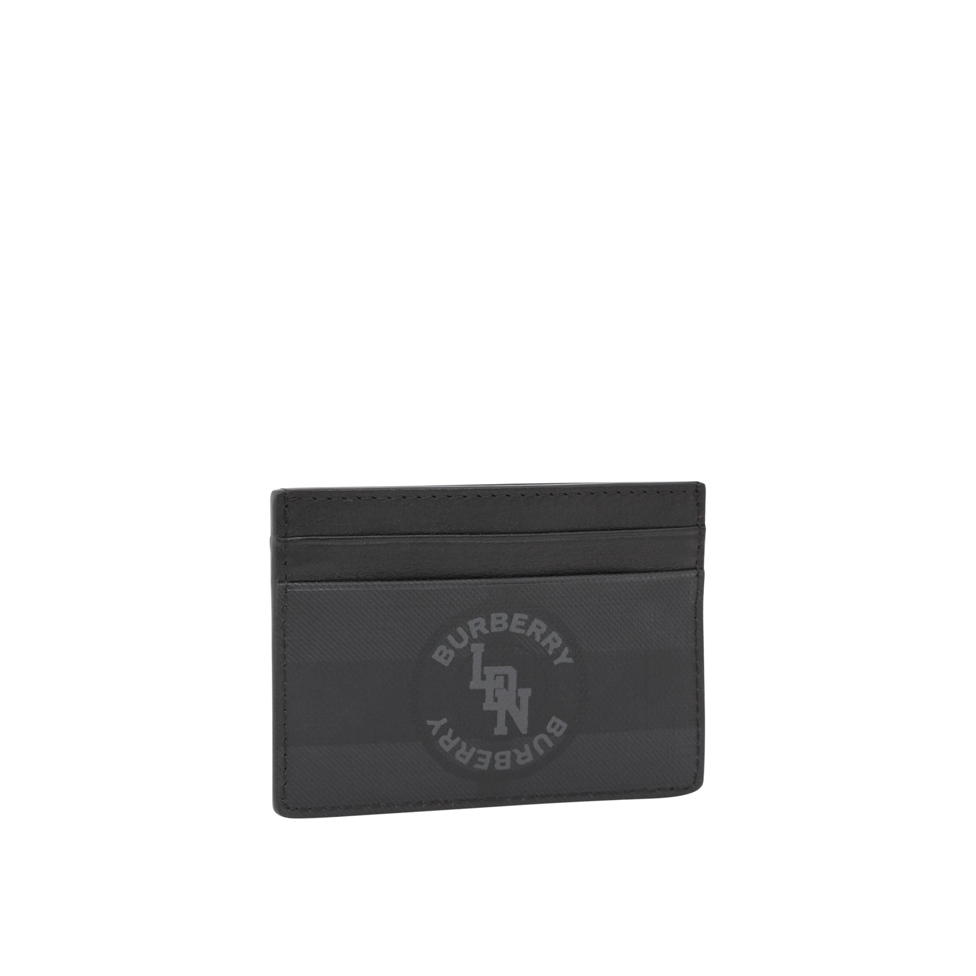 Porte-cartes à logo et london check - Anthracite sombre