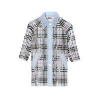PALE BLUE IP CHECK Trench check résistant aux intempéries
