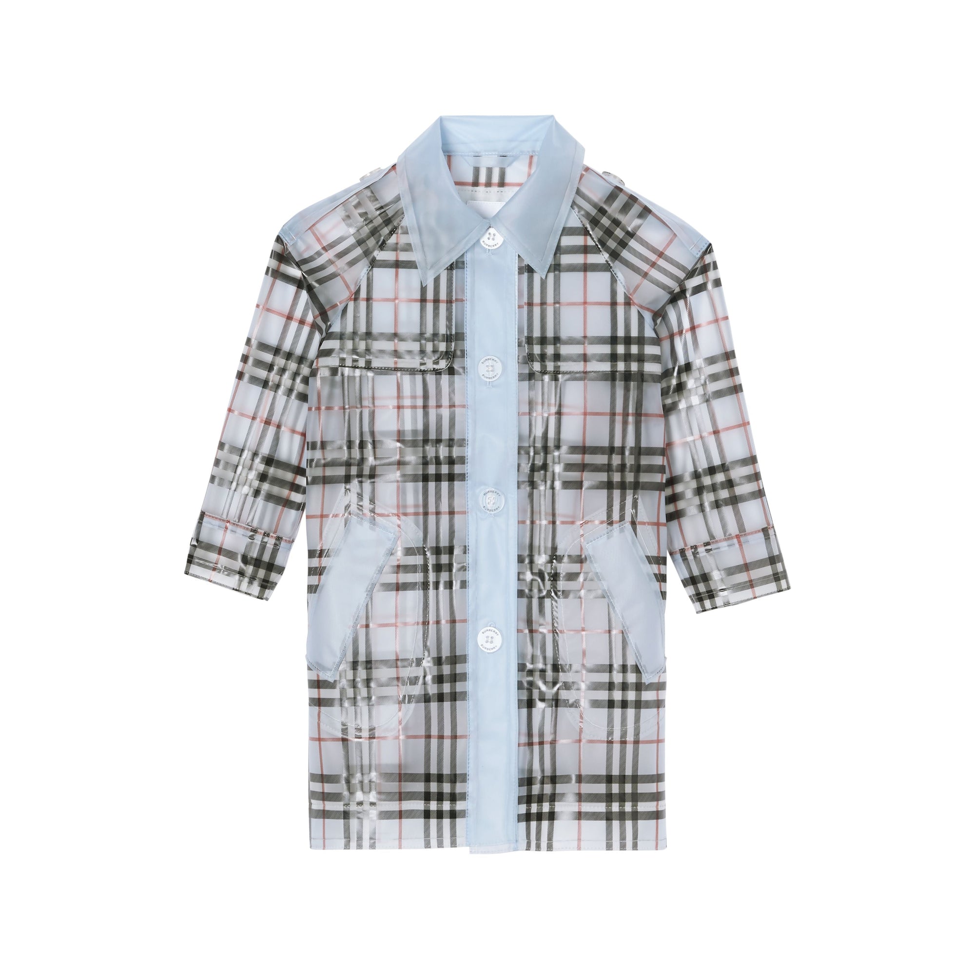 PALE BLUE IP CHECK Trench check résistant aux intempéries