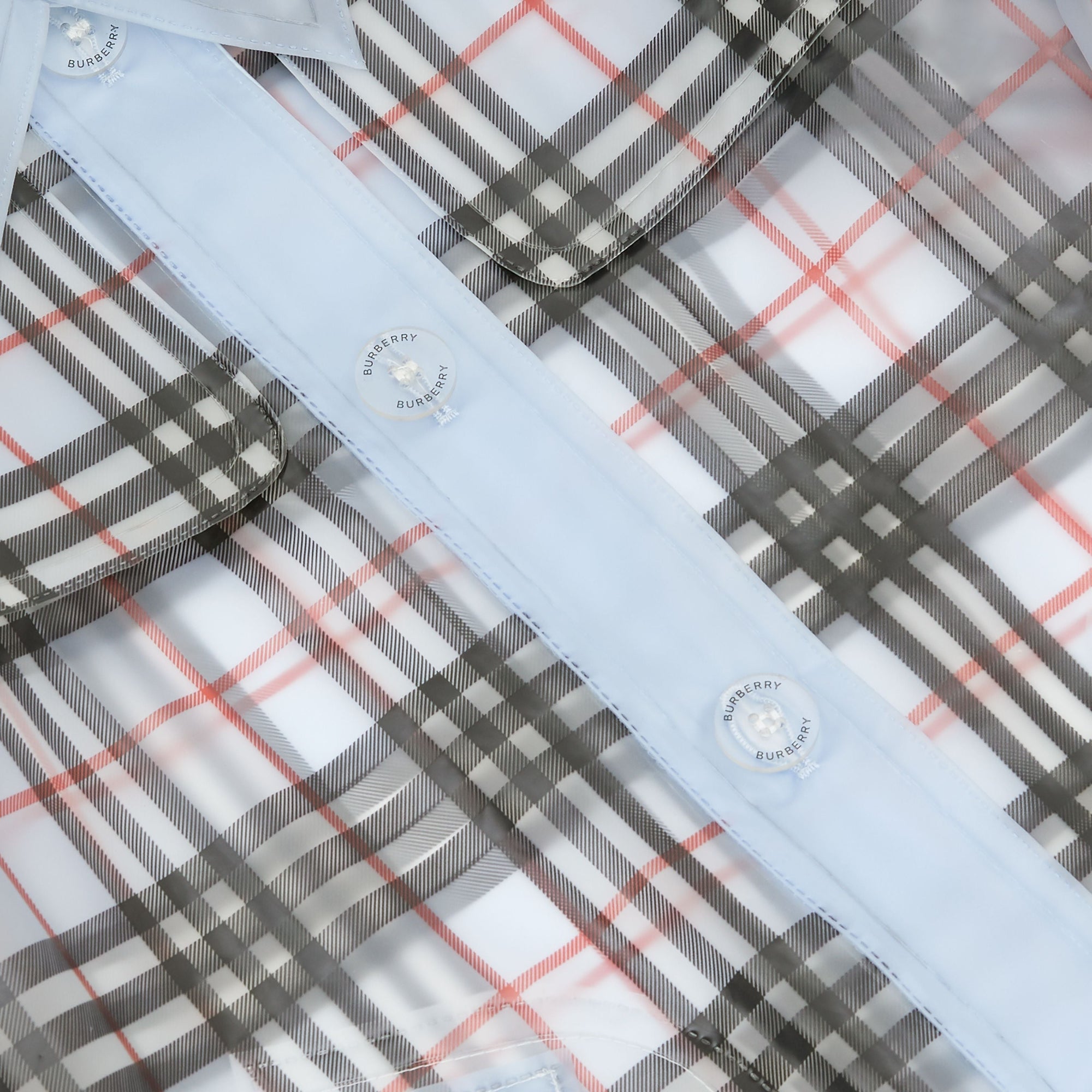 PALE BLUE IP CHECK Trench check résistant aux intempéries
