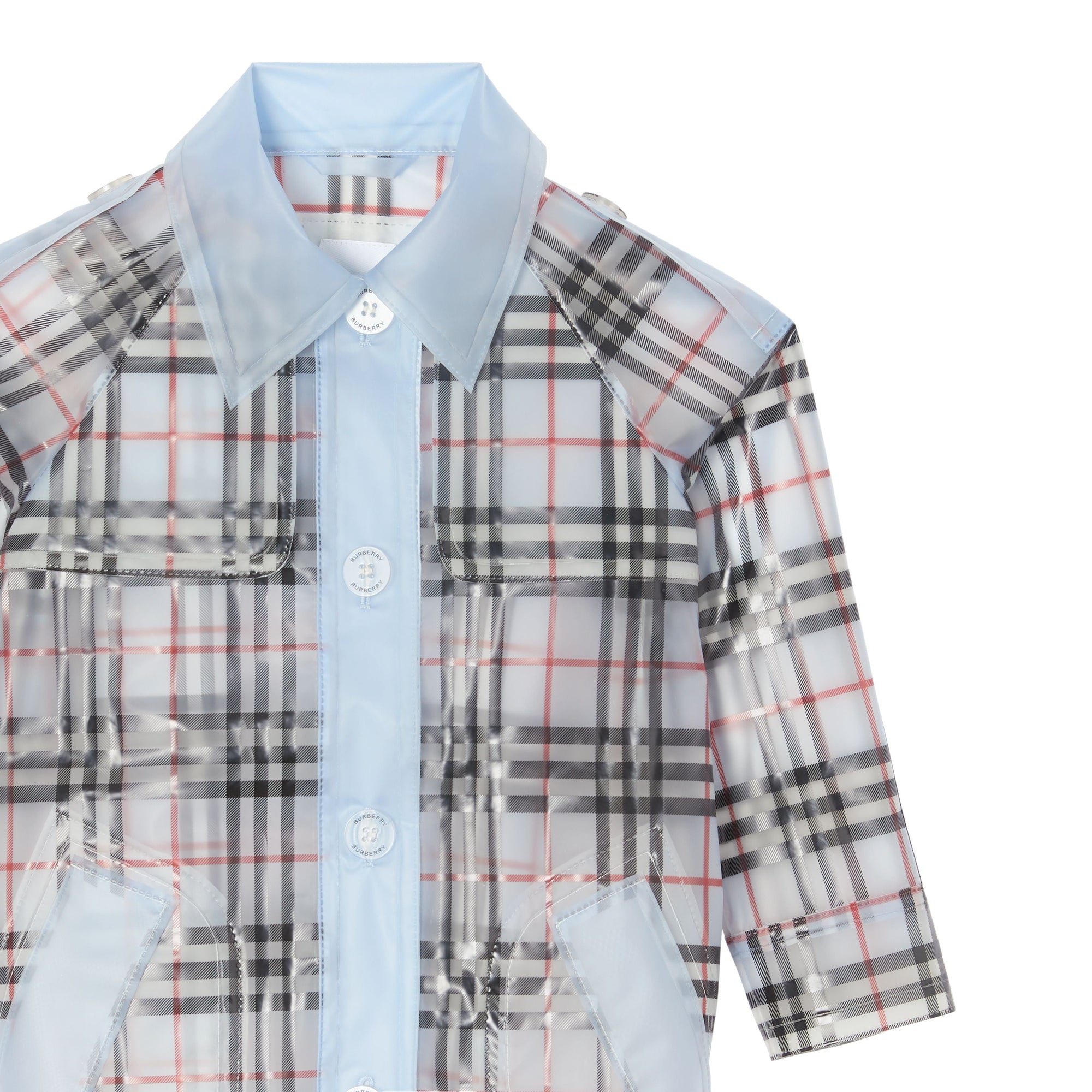 PALE BLUE IP CHECK Trench check résistant aux intempéries