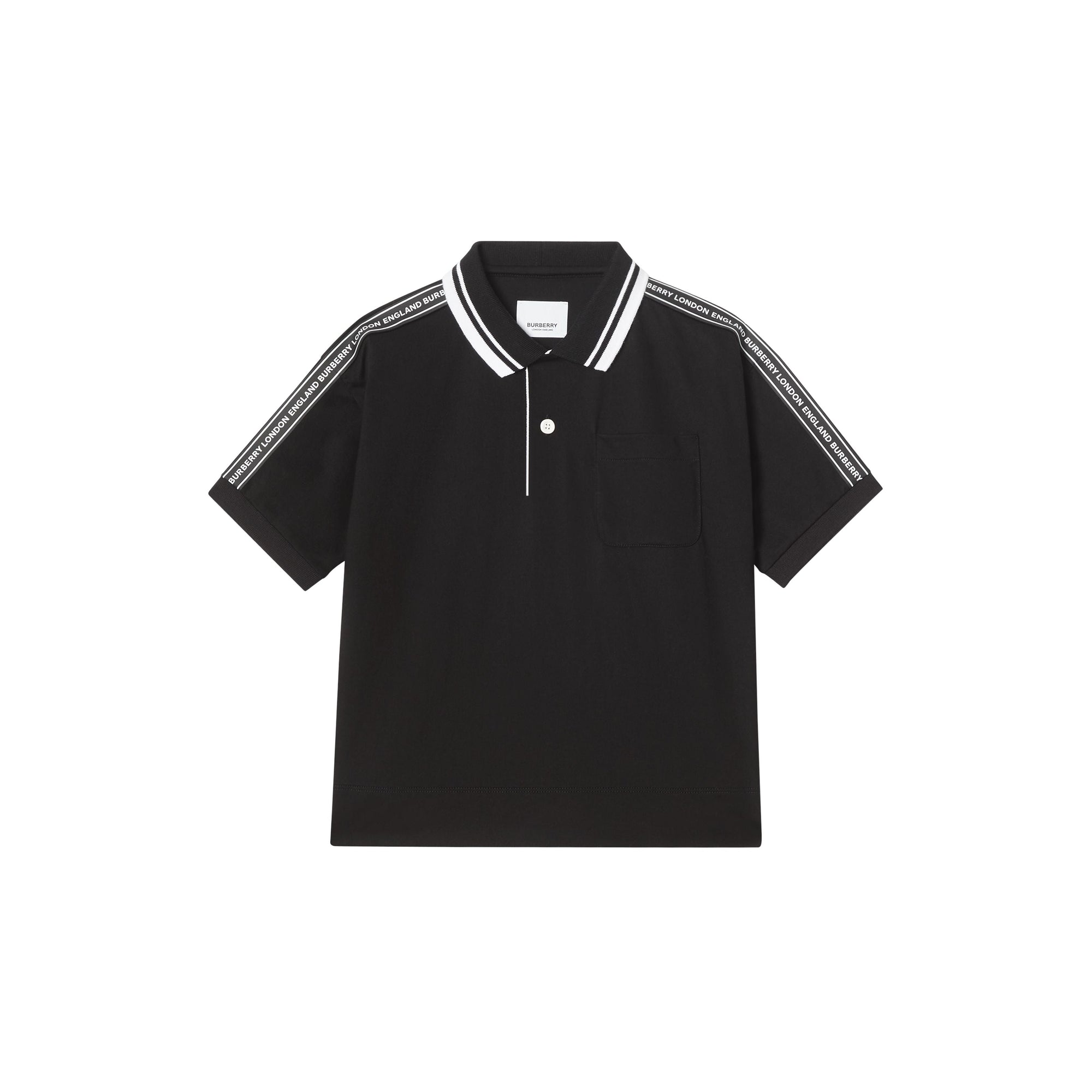 BLACK Polo en coton avec bande à logo