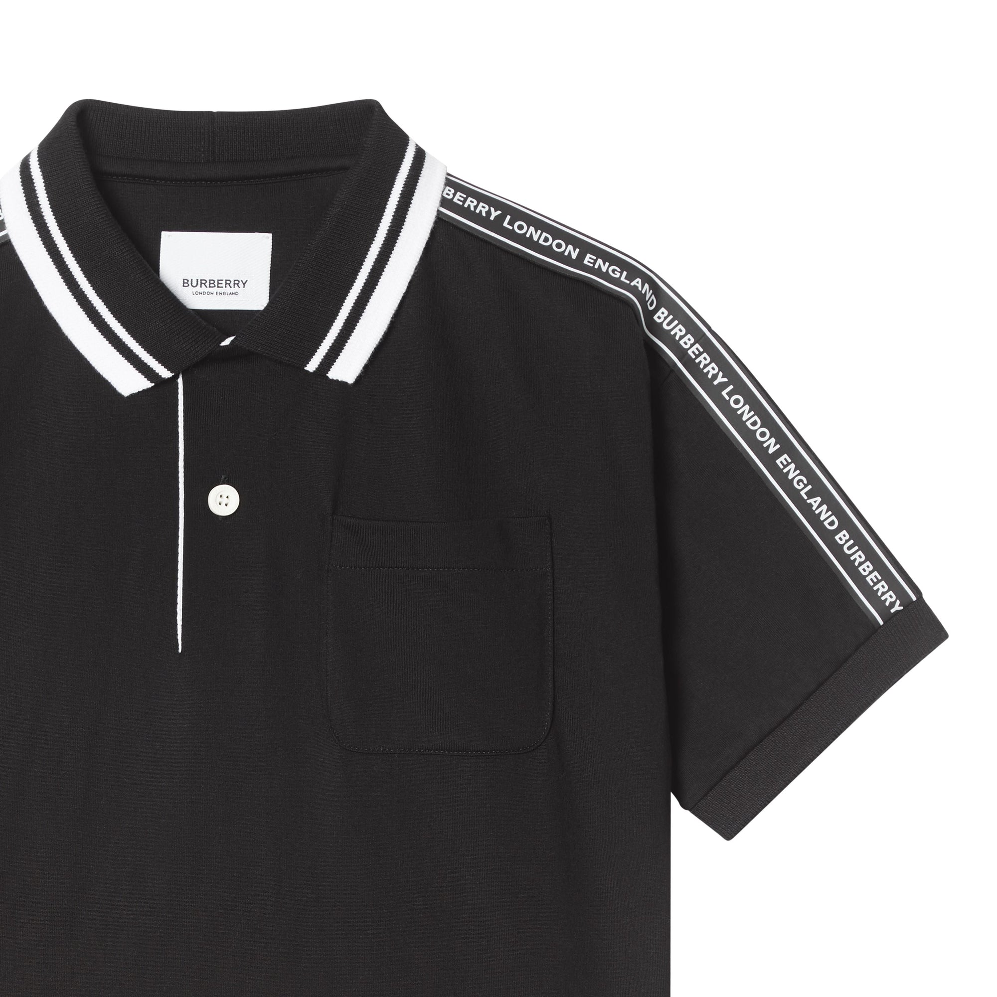 BLACK Polo en coton avec bande à logo
