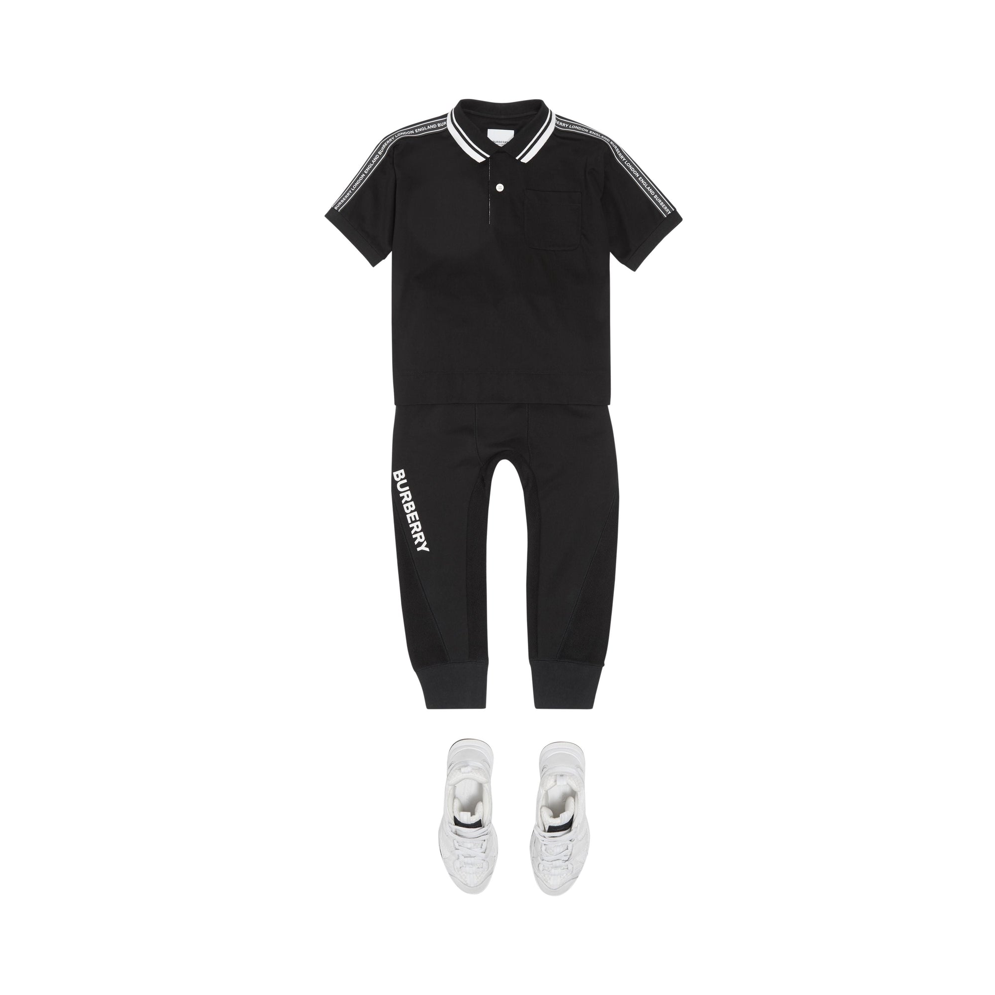 BLACK Polo en coton avec bande à logo