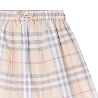 Pantalon sarouel en coton à motif vintage check - Stone pâle