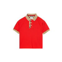BRIGHT RED Polo en coton avec Vintage check