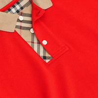 BRIGHT RED Polo en coton avec Vintage check