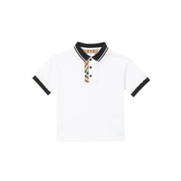WHITE Polo en coton avec Vintage check