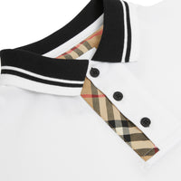 WHITE Polo en coton avec Vintage check