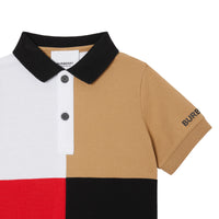 ARCHIVE BEIGE Polo en piqué de coton color-block