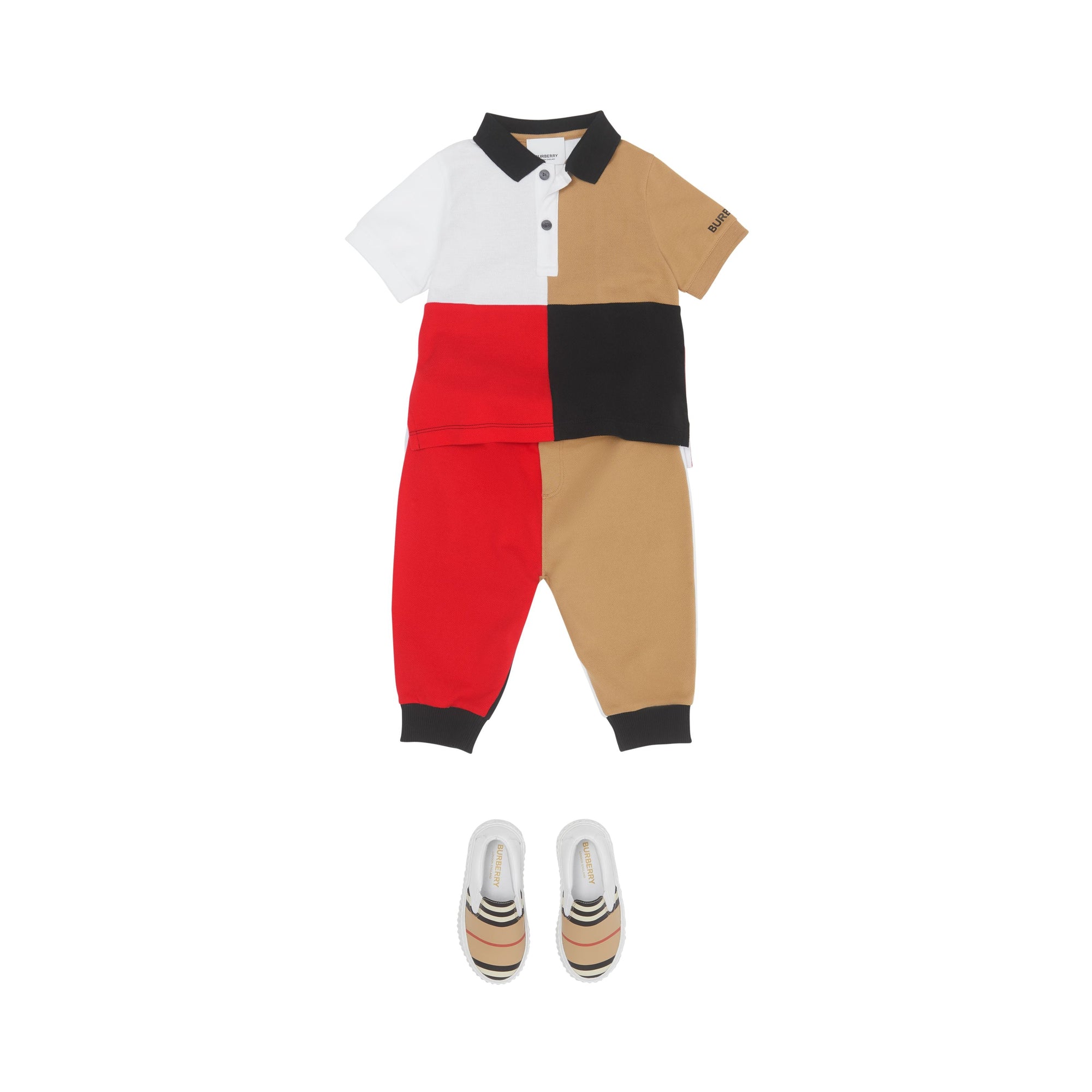 ARCHIVE BEIGE Polo en piqué de coton color-block