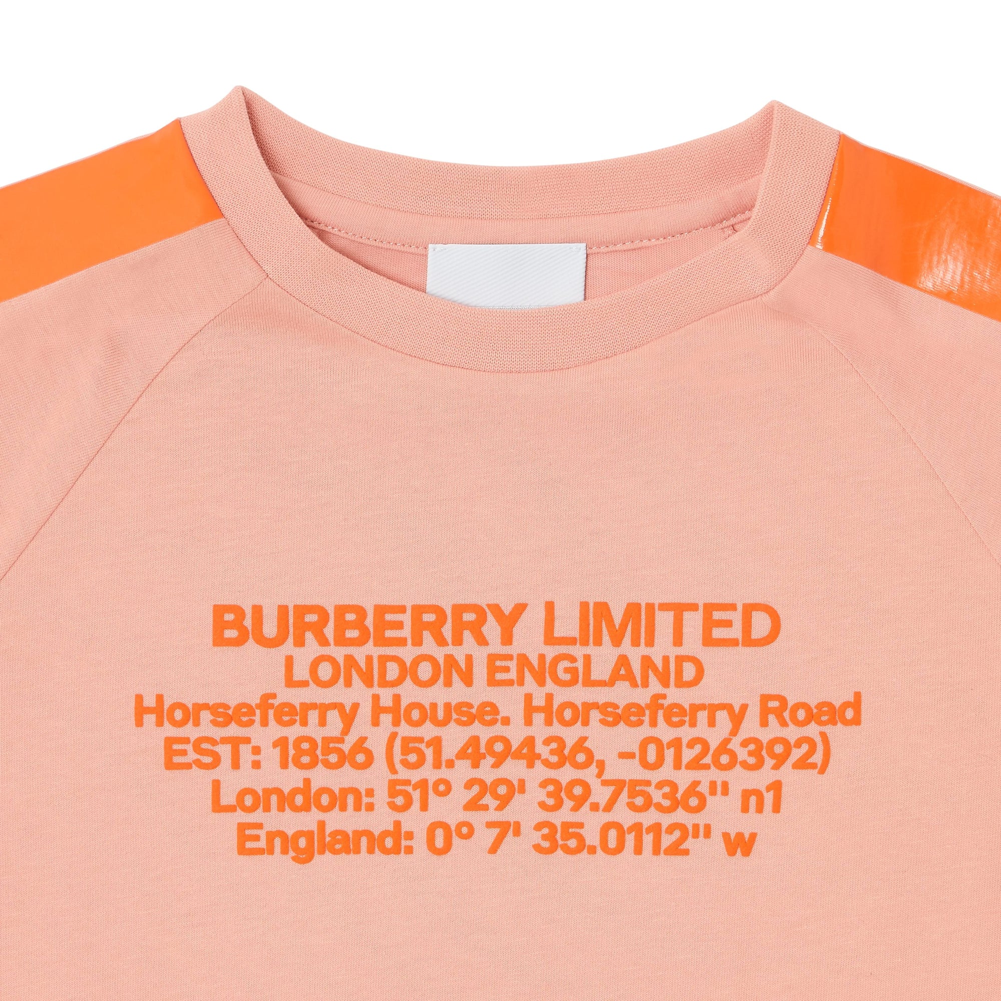 PEACH T-shirt en coton avec coordonnées géographiques et bandes